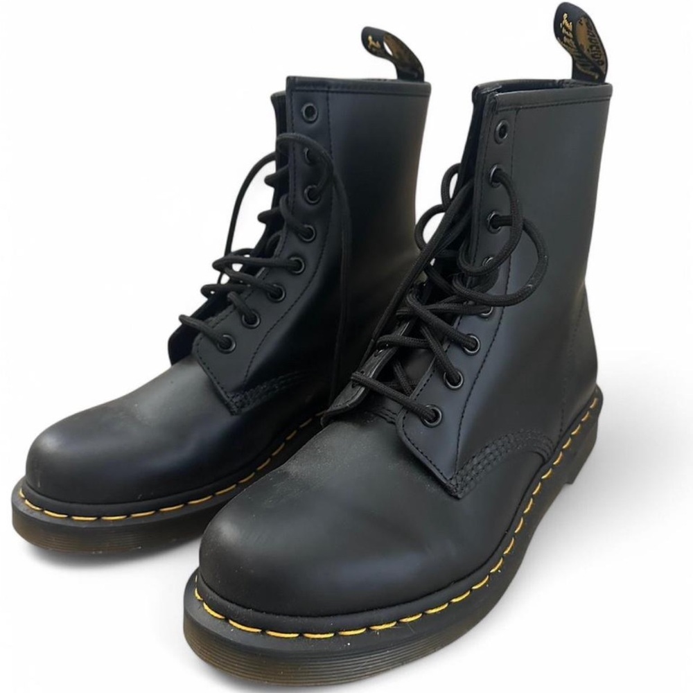 Black Dr. Martens 1460 women’s smooth leather lace up boots